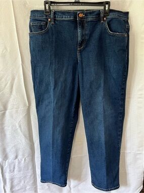 Gloria Vanderbilt Straight-Leg Jeans in Dark Blue Wash Size 16WS